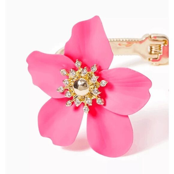 🌺 LILLY PULITZER Oversized Orchid Flower Roxie Pink Bracelet NEW WITH GIFT BAG - Picture 5 of 15